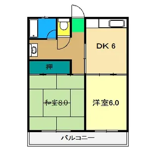 クラウン石立 II【1階】の間取り