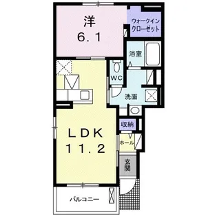 ジャルダン ベルI【1階】の間取り