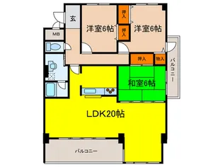リバ-サイド箕面【3階】の間取り