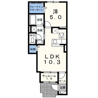 ルミエール(ペット)・C棟【1階】の間取り