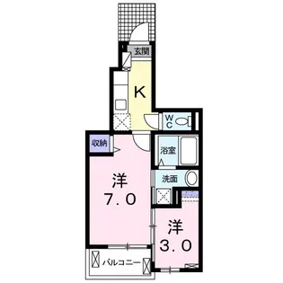 カ-サプラシ-ド【1階】の間取り
