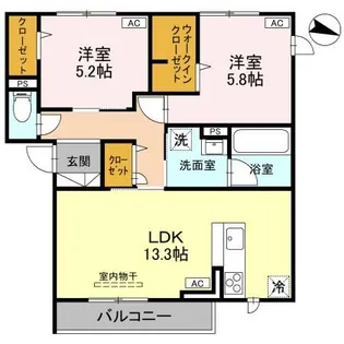 プリュニエ【3階】の間取り