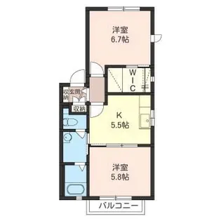 アステール B【2階】の間取り