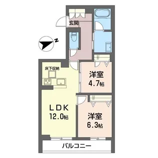 プレミール木更津【1階】の間取り