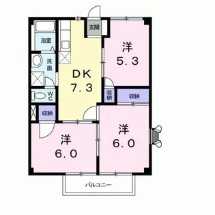 スカイビーンズ広田A【2階】の間取り