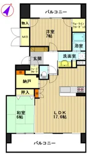 ポレスターセントラルシティ弘前【6階】の間取り