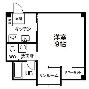 ドミール・クレセントB【4階】の間取り