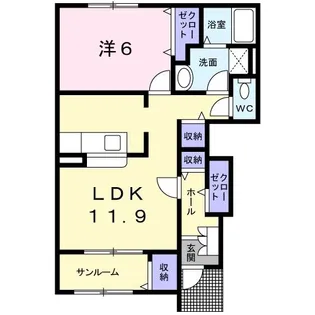 パーシモン ファーム【1階】の間取り