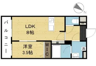 アージョスパジオ上野丘【2階】の間取り
