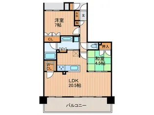 ルサンク豊中リーフスクエア【6階】の間取り