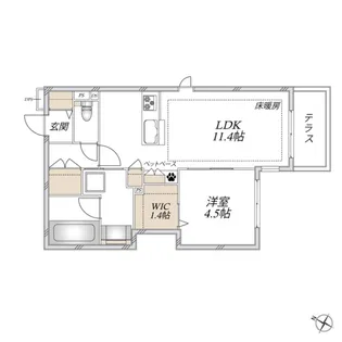【へーベルメゾン】Chaleur Urawa【2階】の間取り
