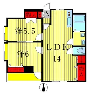 フォンテーヌ市川【2階】の間取り