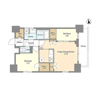 リビオメゾン浅草雷門【15階】の間取り