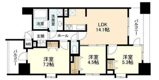 パークフラッツ横濱公園【8階】の間取り