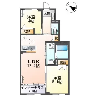 仮)スターテラスII宇都宮市下栗新築アパート【1階】の間取り