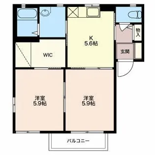 ディアスミナミA【1階】の間取り