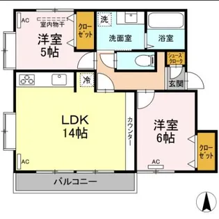 シティハイツ D棟【1階】の間取り