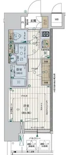 ファーストフィオーレ京橋ブレイニー【5階】の間取り