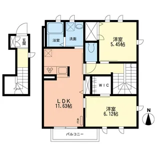 レフィナードメゾンB【2階】の間取り