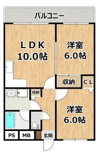 ジオナ塚本【4階】の間取り