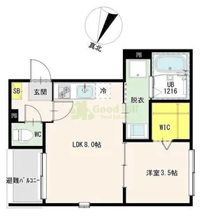 DiiRA下新庄【3階】の間取り