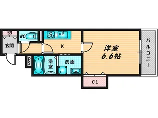 クリエオーレ小若江【1階】の間取り