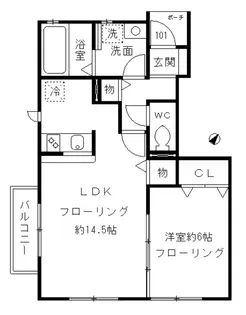 クエルボ烏山【1階】の間取り