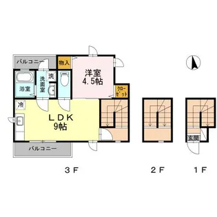 ル・ボヌール パークサイド【3階】の間取り