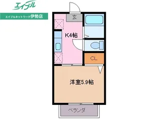 ウエスタンヴィラ【1階】の間取り