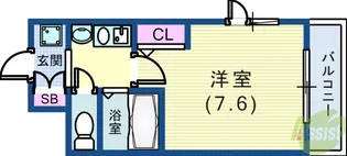 エステムコート三宮山手IIソアーレ【8階】の間取り