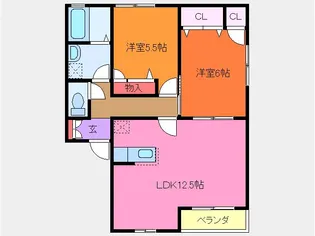藤代パークマンション C【2階】の間取り
