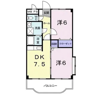 メゾンソレイユ【2階】の間取り