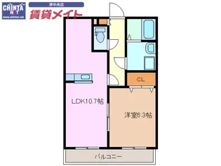 カムズエイト【2階】の間取り