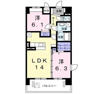 ファミリアレアーレ【5階】の間取り