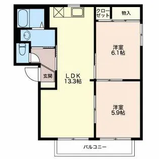 エステートS【1階】の間取り