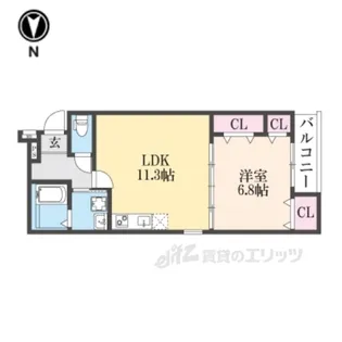 フジパレス水明公園西【1階】の間取り