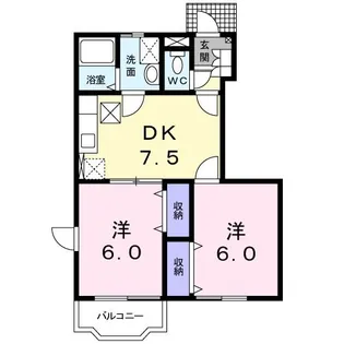 グランパルクC【1階】の間取り