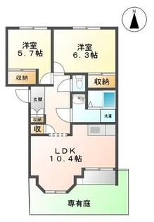 アンベリール高瀬【1階】の間取り