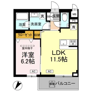 ロイジェント中目黒【4階】の間取り