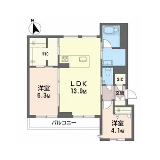 シャーメゾン帯小入口【2階】の間取り