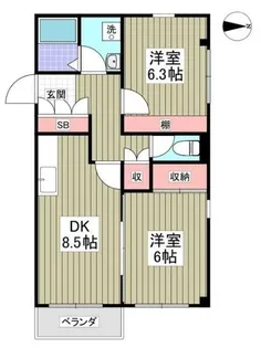 サンウィング稲荷町【1階】の間取り