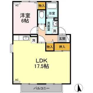 トゥインクル土手内B【1階】の間取り
