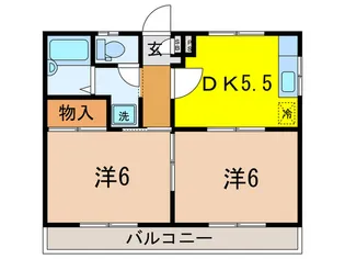 ガーデンシティ上石神井B【2階】の間取り