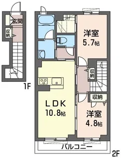 サンライズ【2階】の間取り