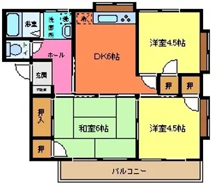 サンハイツ中西A【2階】の間取り