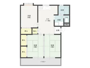 花火が観られるメゾン渡辺【3階】の間取り