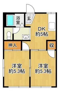 ミマスハイツA棟【1階】の間取り