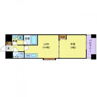 アレクシード晩翠通【2階】の間取り