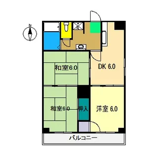 クラウン石立 I【6階】の間取り