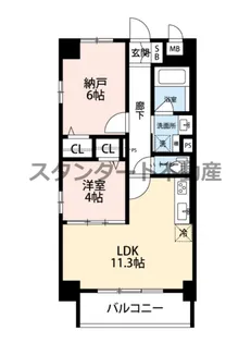 2LDKの間取り画像